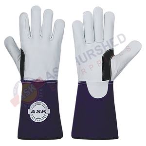Guantes de soldadura Resistente al calor Costura fuerte Puño largo Cuero de piel de cabra para soldadores profesionales - Product Image 1