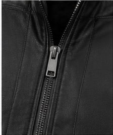 <b>Men's</b> <b>Leather</b> <b>Faux</b> Fur Bomber <b>Jacket</b> Autumn Wear - Product Image 2