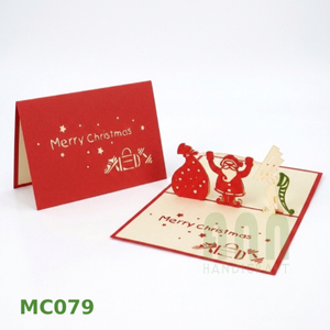 Custom Japandi 3D Laser Cut 4-Color Handmade Santa Angel Christmas Cards Thermal Transfer Printed Rectangle Shape <b>Paper</b> - Product Image 4