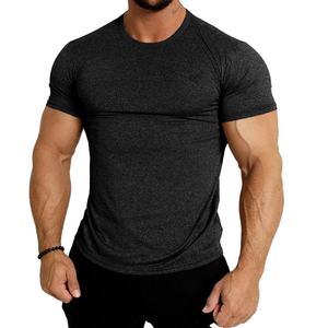 T-shirt de sport basique en coton pour homme, coupe ajustée, vêtements de sport, t-shirt d'entraînement, marque privée - Product Image 2