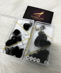 ขนตาปลอมแบบธรรมชาติ ยาว หนา 8 มม. สีดำด้าน ทำมือ  แบบพัดสำเร็จรูป 20D 0.03 สำหรับมืออาชีพ - Product Image 6