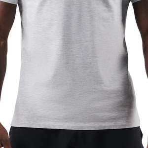 Chemise à manches courtes pour homme en coton gris chiné confortable et de qualité supérieure, idéale pour les tenues décontractées, la gym et les vêtements de sport tendance, vente en gros - Product Image 5