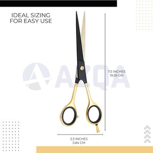 Tijeras Profesionales de Acero Inoxidable para Cortar el Cabello, Punta Redonda, Mango Mediano, Anillos de Soporte para Dedos, Caja Protectora de Almacenamiento - Product Image 2