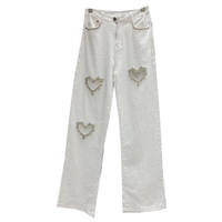 Jeans de mujer de talla grande, corte ajustado, cintura alta, estilo Y2K, ecológicos, transpirables, casuales, con pedrería, tipo cargo, de mezclilla, con aberturas, novedad