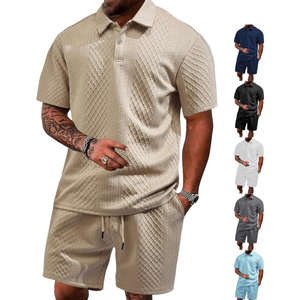 Polo à manches courtes pour homme, nouvelle collection été, tissu jacquard, décontracté, sportif, léger, col rabattu, ensemble athlétique - Product Image 4