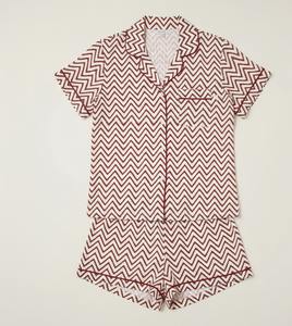 Conjunto de Shorts y Top de Manga Larga de Algodón Indio Tejido con Estampado Térmico, Estampado a Mano, Brillante, Suave y Liso para Mujer, Verano - Product Image 5