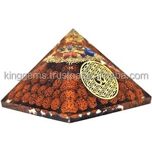 Pirámide de orgón Rudraksh Natural al por mayor para decoración del hogar curativa REIKI estilo Feng Shui Árbol de la vida Pirámide de orgón hecha de piedras preciosas - Product Image 4