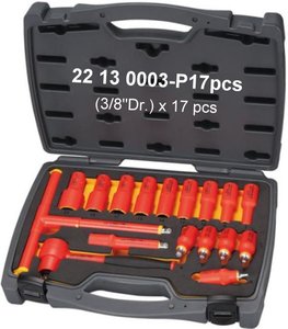 3/8"Dr. 17 pcs/set 1000V Insulated Reversible <b>Ratchet</b> <b>Socket</b> Set - Product Image 1