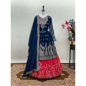 Beau haut lourd en fausse georgette Lehenga & Dupatta Set Party Wear Ensembles pour femmes - Product Image 5