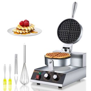 "1200W Belgian <b>Waffle</b> <b>Maker</b> 110V Single Head Non-Stick Round" - Product Image 2