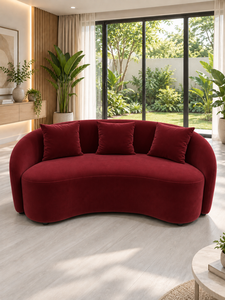 Canapé Courbé Cello Noir par Emerald Sofa, Canapé Rond Moderne et Contemporain pour Salon, Studio, Fabrication Personnalisée de Tissus - Product Image 4