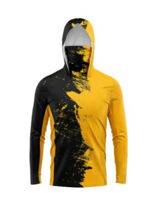 Mens <b>peach</b> Long Sleeve Hooded Fishing <b>Shirt</b> UPF 50+ Anti UV Quick Dry Breathable Antibacterial Polyester Nylon - Product Image 6