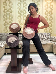 New Western Style Tooled Cowhide <b>Fur</b> Leather Canteen <b>Bag</b> Hand Tooled Round Shape Handbag Women Tooled Leather Shoulder Sling <b>Bag</b> - Product Image 4