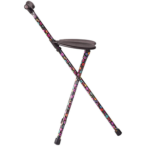 Hot Selling Casual Travel <b>Walking</b> <b>Sticks</b> Comfortable Rubber Handle Solid Pattern Stainless Steel Aluminium Seat for Regular - Product Image 1