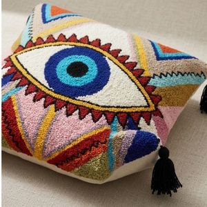 Coussin rectangulaire tissé bohème 100% coton écologique, couleur personnalisable, avec pompons, vente en gros - Product Image 6