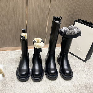 Stivale Chelsea Basso da <span class=keywords><strong>Donna</strong></span> 2024, Nuovo Modello Invernale ed Estivo, Impermeabile in Pelle, Interno Rialzato, Tacco Alto e Suola Spessa, di Tendenza <span class=keywords><strong>Casual</strong></span> e Morbido - Product Image 1