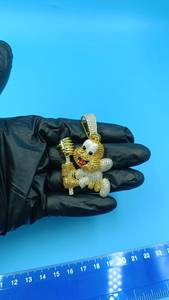 Colgante de Moissanita Baby Angel de Plata Sólida 925, Joyería Hip Hop, Colgante con Dijes de Dibujos Animados Iced Out, Colgante Bling de Moda para Raperos - Product Image 3