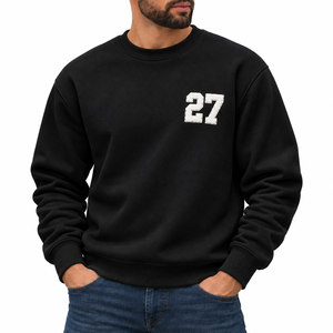 Sudadera Unisex de Cuello Redondo Color Borgoña, 100% Algodón Ecológico, Número 27 Blanco, Estilo Casual Urbano, Personalizable - Product Image 4