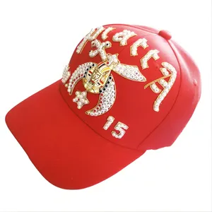 Parches decorativos de pedrería bordados de una y dos filas para sombrero Fez masónico hecho a mano, estilo Shriners, con apliques de joyería - Product Image 1