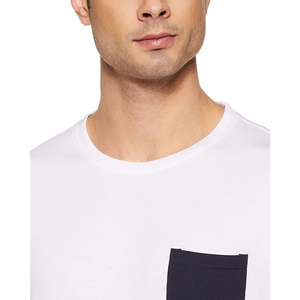 T-shirt décontracté à manches courtes pour homme, grande taille, respirant, uni, avec poche, col rond, en jersey tricoté - Product Image 3