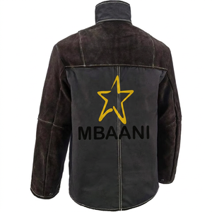 Veste de soudeur marron pour homme, boutonnée, résistante à la chaleur, coupe classique, vêtement de travail de sécurité pour atelier - Product Image 5