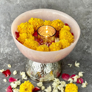 ชามเสิร์ฟสลัดหมุนวนสีชมพูขนาดใหญ่เป็นมิตรกับสิ่งแวดล้อมช้อนฐานโลหะทำด้วยมือทำจากเรซินของขวัญสำหรับธุรกิจเครื่องใช้บนโต๊ะอาหาร - Product Image 4