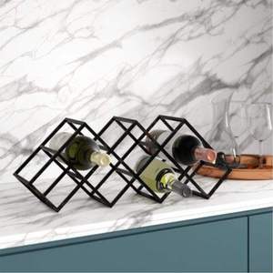 Modern Gold Metal Wine <b>Rack</b> Geometric Honeycomb Wine Bottle Holder Tabletop Wine Display Stand Luxury Home <b>Bar</b> Decor Organizer - Product Image 6