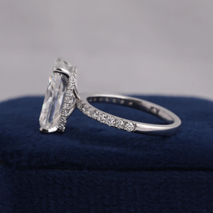 Bague de fiançailles en diamant de laboratoire taille Asscher en platine, style classique, bijoux pour femmes, 14 carats, certifiée IGI - Product Image 6