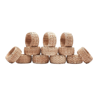 Anneau de serviette en jute tressé fait main avec support en canne de bambou pour mariage, dîner, fête de Pâques et décoration intérieure – Idée cadeau - Product Image 6