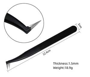 Vired Impex Professional Stainless Steel Fiber <b>Lash</b> Eyelash Tweezers <b>Cluster</b> <b>Lash</b> Tweezer High Quality Durable Precision 10mm - Product Image 2