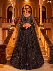 Black <b>Sequin</b> Ball Gown Bridesmaid Dress with Beading Long Sleeve Backless Floor-Length Modern Style Floral Print Reversible 3037 - Product Image 6