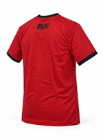 BAGGA & SONS INTERNATIONAL T-shirt rouge à manches courtes pour homme, col rond, bordure contrastée, style décontracté, coupe régulière