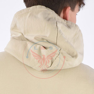 Nouveauté : Sweats à capuche décontractés d'hiver, couleur unie, effet usé, en tissu polaire mélangé de coton, logo personnalisé, vente en gros pour hommes - Product Image 5