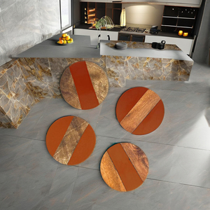 Classic Wooden & Resin <b>Heat</b> Resistant Round <b>Coaster</b> - Product Image 1