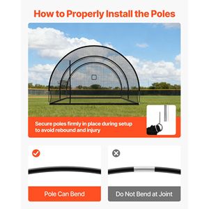 Gabbia da Battuta Portatile Autoportante 22.2 X 12.1 X 7.9 FT, Attrezzatura per Allenamento di Battuta, in Poliestere Senza Nodi a 4 Strati per Baseball - Product Image 5