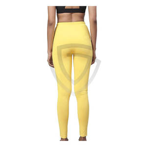 Custom Made Logo Solid Women's Yoga Leggings High Quality 100% Polyester Breathable Eco-Friendly Elastic Waist Full Length Tummy - Product Image 6