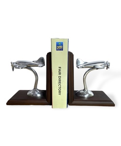 Handcrafted Wooden Airplane <b>Bookend</b> – Unique Desk Organizer & Decor Accent - Product Image 1