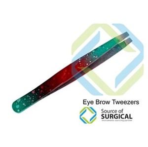 Pince à épiler incurvée en acier inoxydable thermolaqué, pointe fine, durable, légère, style classique, type vertical, pour le modelage des sourcils - Product Image 3