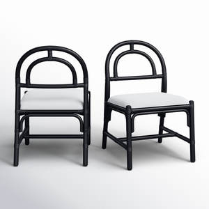 Arched Rattan <b>Dining</b> <b>Chair</b> <b>Set</b> <b>of</b> <b>2</b> Woven Seating for <b>Dining</b> - Product Image 3