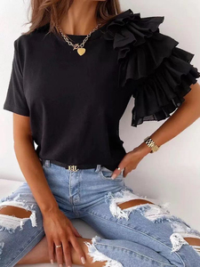 Custom Women's Formal Summer Tshirt 100% Cotton Breathable Crewneck <b>Short</b> Sleeve Printed Direct Garment Print - Product Image 3