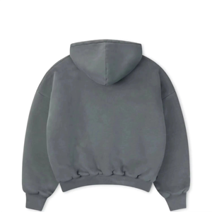 เสื้อฮู้ดสีเทาแบบยูนิเซ็กซ์ ทรงปกติ สีพื้น ผ้าฟลีซ ระบายอากาศได้ดี ผ้าฝ้าย 100% สวมใส่สบายในฤดูใบไม้ร่วง มีกระเป๋า ดีไซน์แขนยาว - Product Image 5