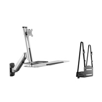 Bureau réglable en hauteur pour maison, meuble de bureau ergonomique, à montage mural, avec support pour CPU