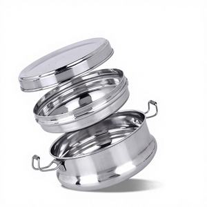 OEM ODM Luxury Stainless Steel <b>Adult</b> Meal <b>Lunch</b> <b>Box</b> Leak Proof Dual Tier 300ml Capacity Custom Logo Indian Supplier Agarkar - Product Image 5
