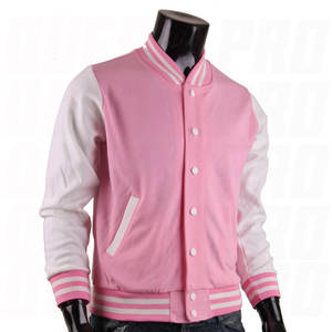 Blousons universitaires tendance en velours côtelé rose, style streetwear classique, vêtements d'extérieur décontractés rétro, blouson bomber chaud à boutons pour homme - Product Image 6