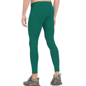 New men High Waist Solid Color Full Length Leggings <b>Stretch</b> Breathable Yoga Pants - Product Image 2