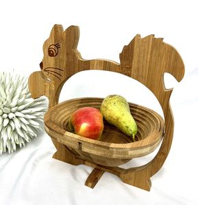 Panier à fruits élégant en bois fait main pour une présentation décorative de la table et le service des fruits - Product Image 6