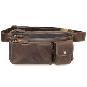 Stylish Real Cowhide Leather Fanny <b>Pack</b> Unisex Zipper Closure Waist Belt <b>Bag</b> Crossbody Hip Travel <b>Bag</b> for Men and Women - Product Image 2