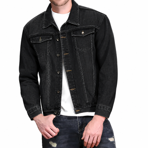 Chaqueta vaquera informal para hombre MKB, de moda, con cuello clásico abotonado, color azul sólido. - Product Image 3