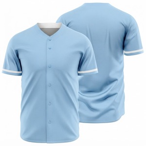Custom Men's Baseball Jersey Short Sleeve Navy Blue with <b>Gold</b> Trim Button Front Moisture Wicking Polyester Apparel - Product Image 4