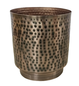 Maceta Decorativa de Metal Dorado Martillado, Maceta Redonda con Acabado Antiguo para Interiores y Exteriores, para Hogar, Jardín, Balcón - Product Image 5